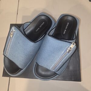 Alexander Wang Blue Slide Sandals